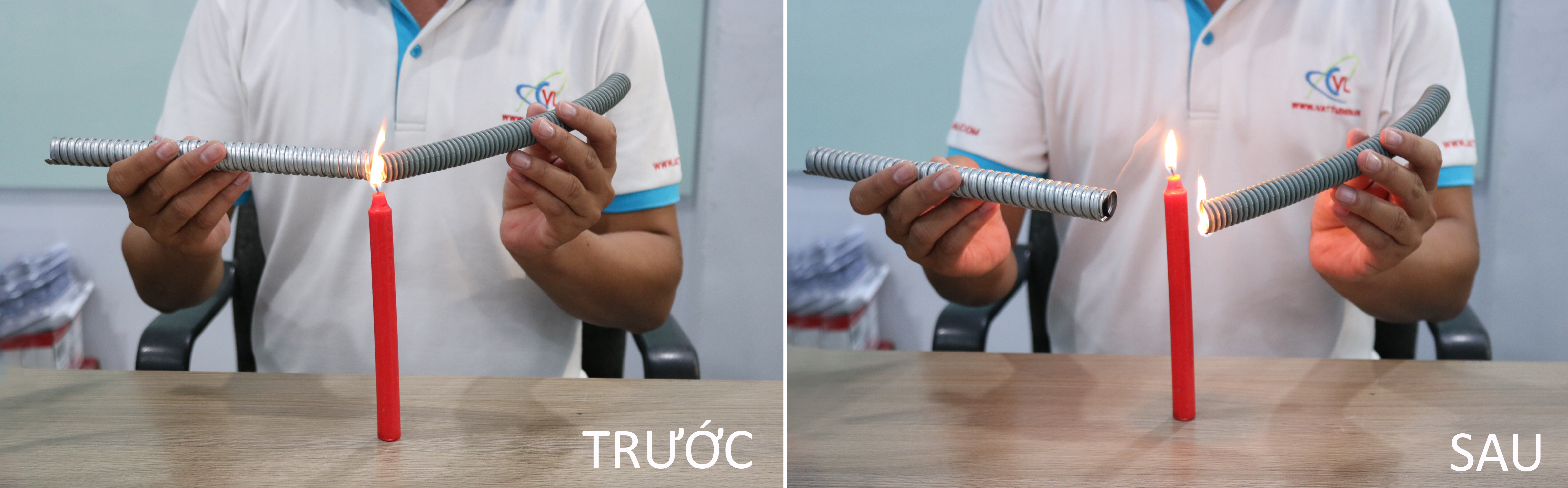 Ống ruột gà lõi thép chống cháy không sinh khói độc